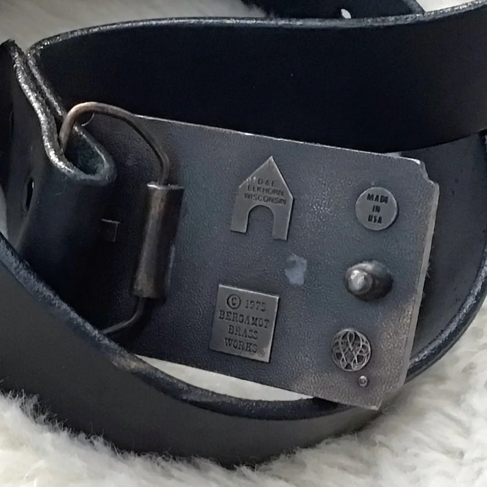 Bergamot Brass Works The Pointer Bronze Belt Buckle and Leather Belt Strap